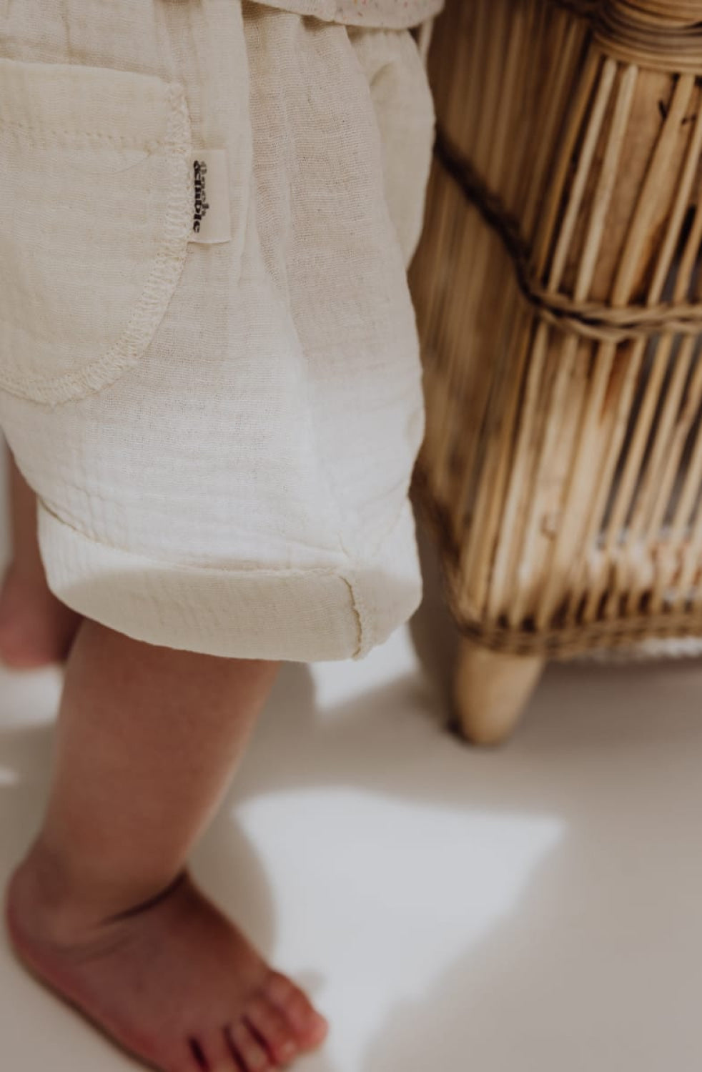 Gauze Baby Shorts - Bone - Shorts