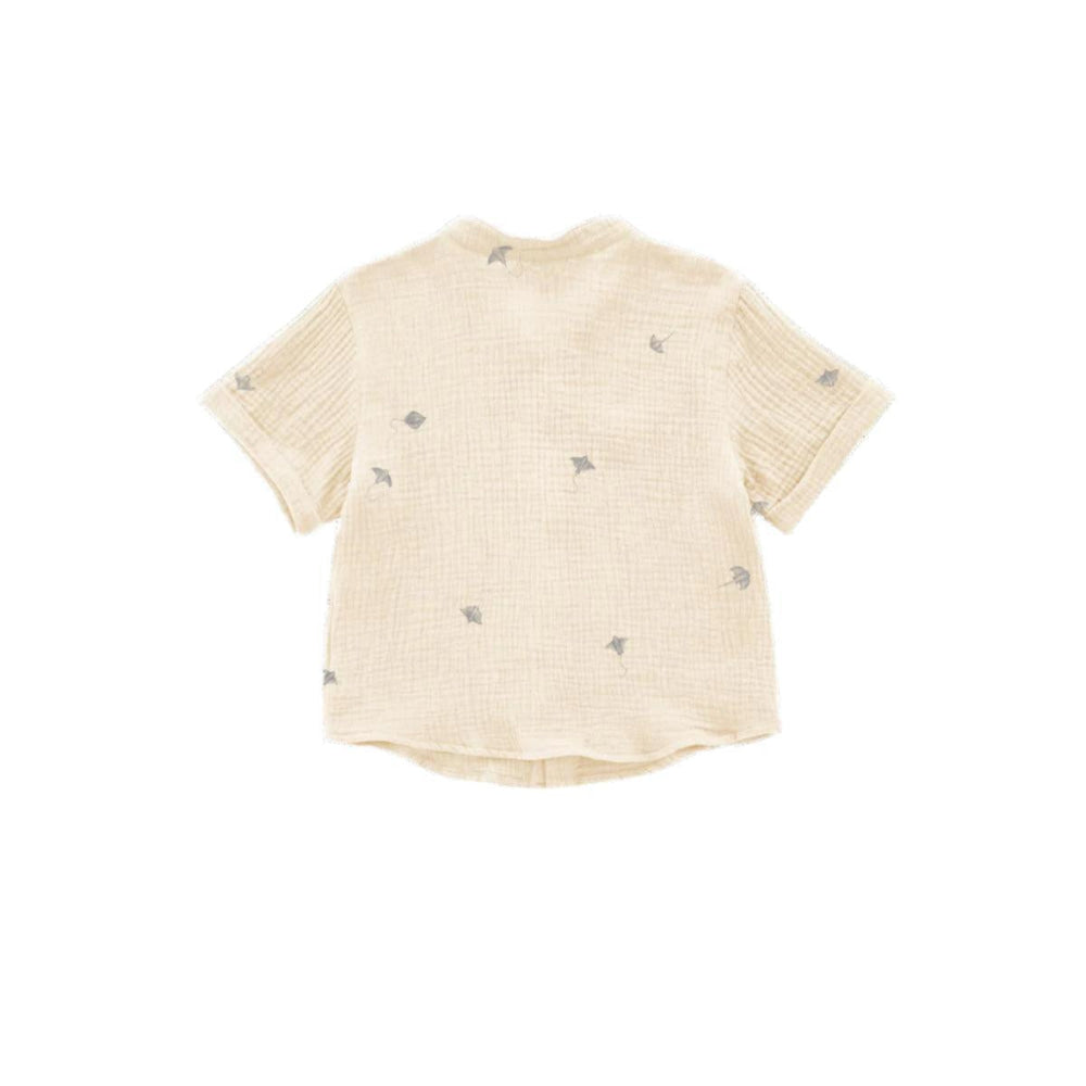 Gauze Button Up Shirt - Cream - Button Down Shirt
