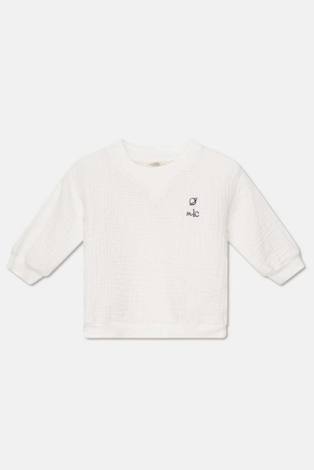 Gauze embroidered baby shirt - Ivory - Shirt