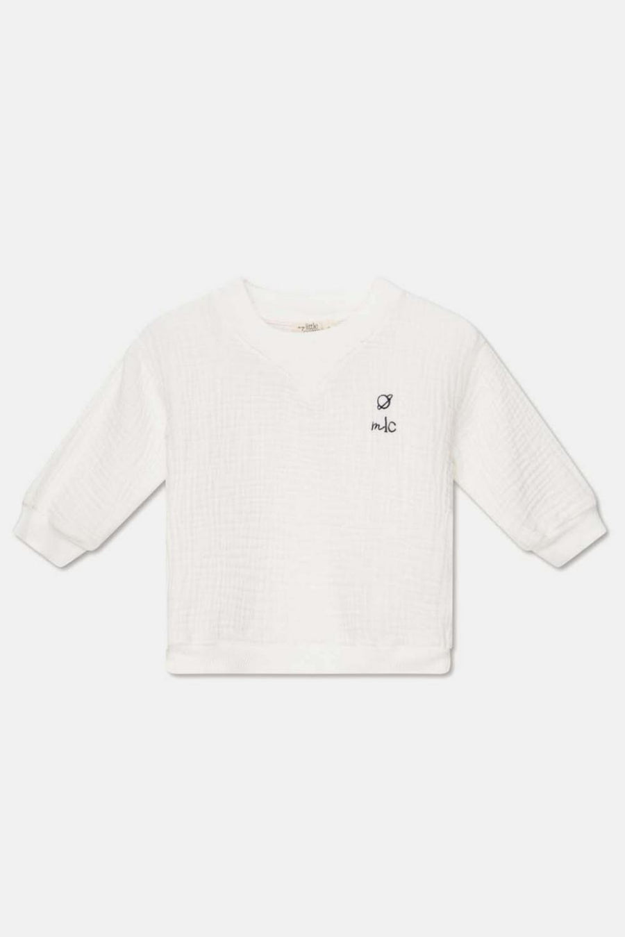 Gauze embroidered baby shirt - Ivory - Shirt