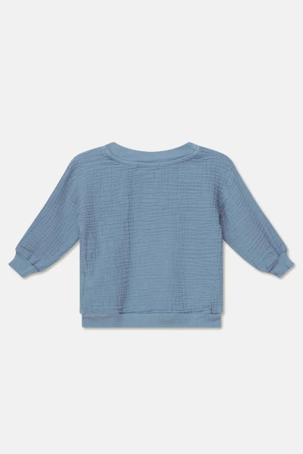 Gauze embroidered baby shirt - Sky blue - Shirt