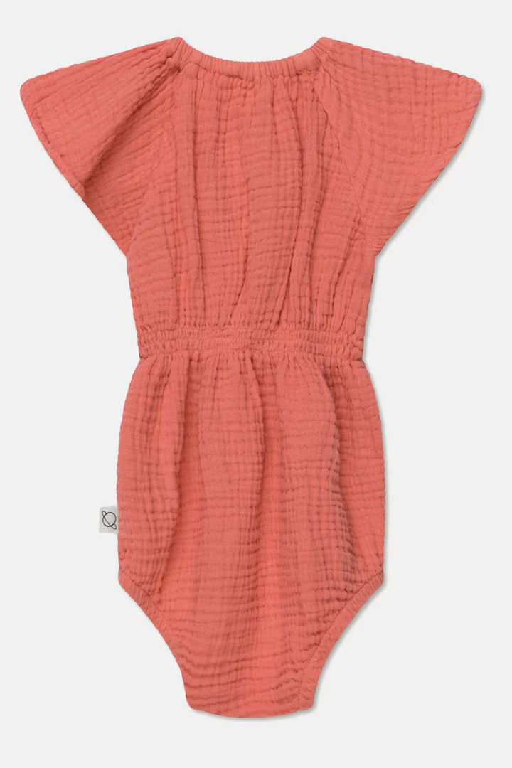 Gauze flutter baby romper - Coral - 3M - Romper