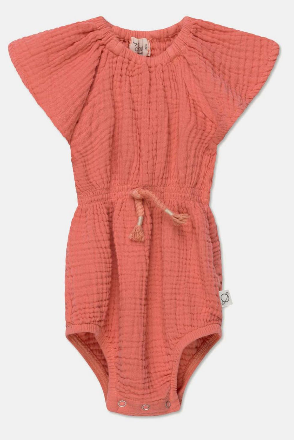 Gauze flutter baby romper - Coral - 3M - Romper