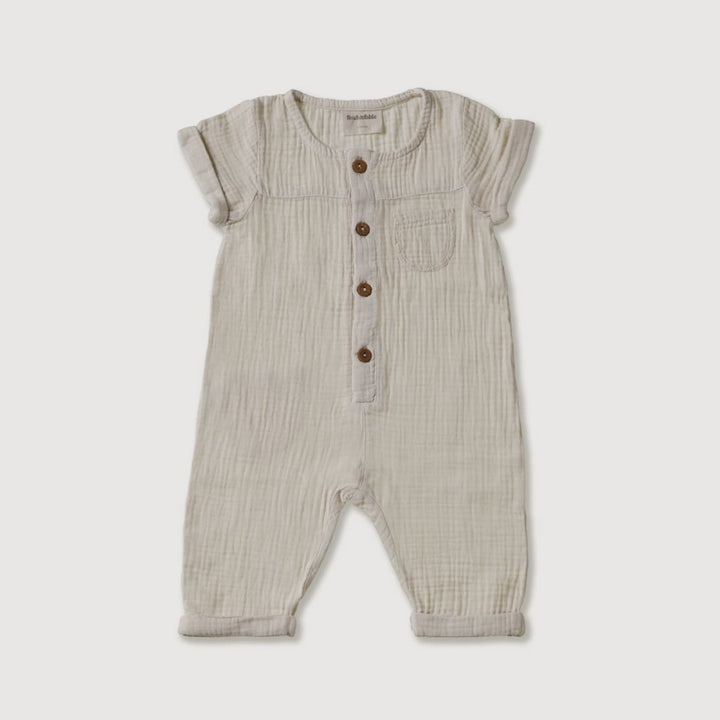 Gauze Jumpsuit - Stone - Jumpsuit