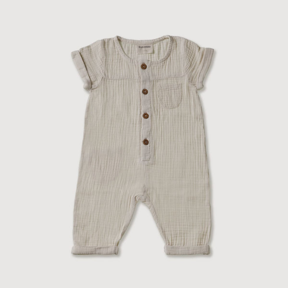 Gauze Jumpsuit - Stone - Jumpsuit