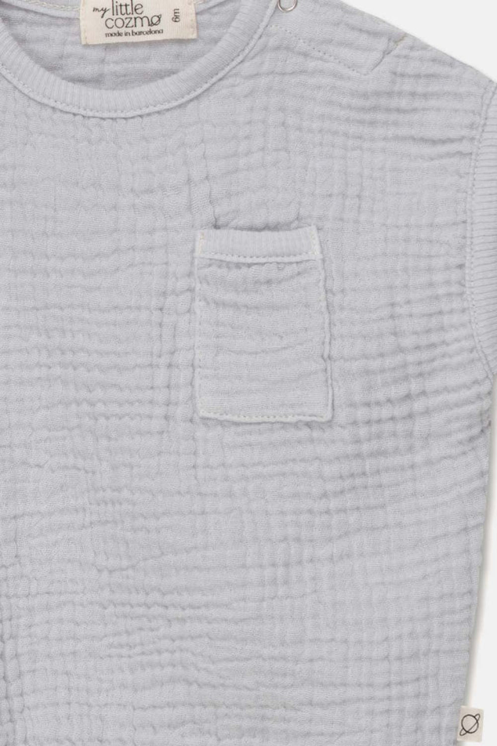 Gauze sleeveless baby top - Soft grey - 6M - Shirt