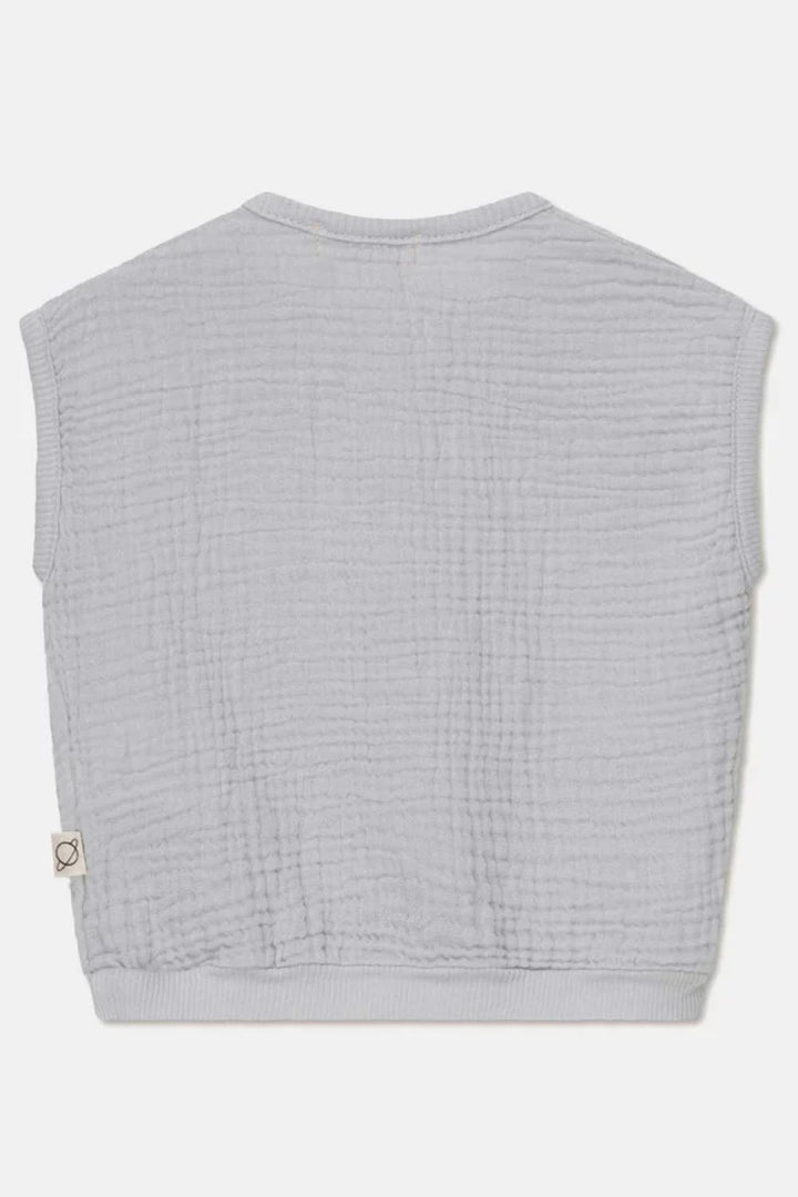 Gauze sleeveless baby top - Soft grey - 6M - Shirt