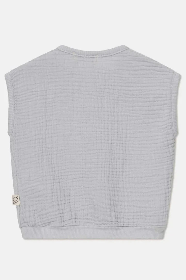Gauze sleeveless baby top - Soft grey - 6M - Shirt