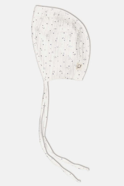 Gauze star-print baby bonnet - Ivory - bonnet - baby