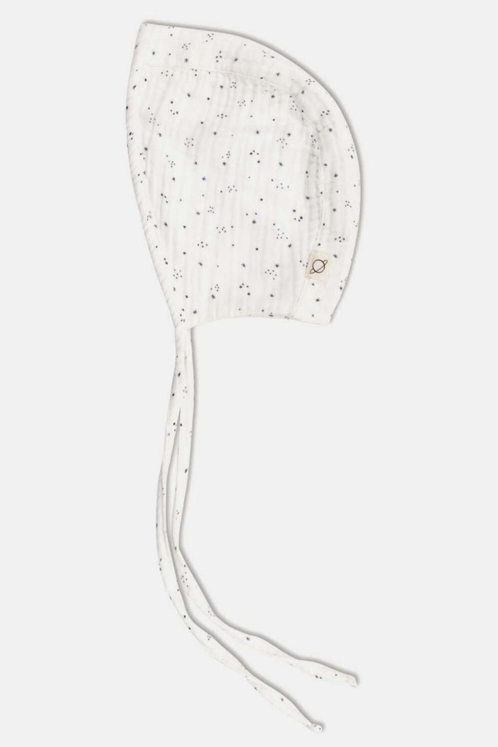 Gauze star-print baby bonnet - Ivory - bonnet - baby
