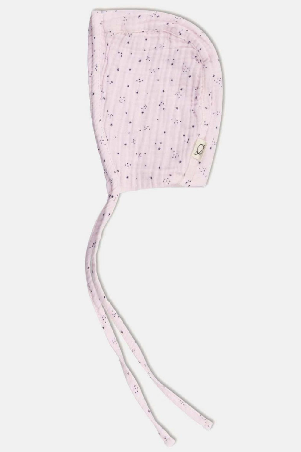 Gauze star-print baby bonnet - Pink - 3-6M - Bonnet