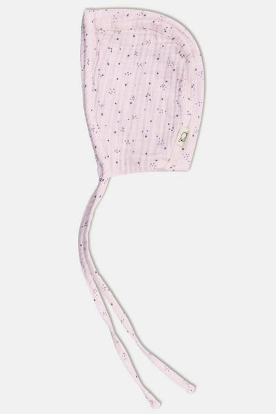 Gauze star-print baby bonnet - Pink - 3-6M - Bonnet