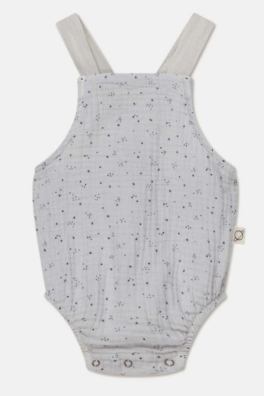 Gauze star-print baby romper - Soft grey - 6M - Romper