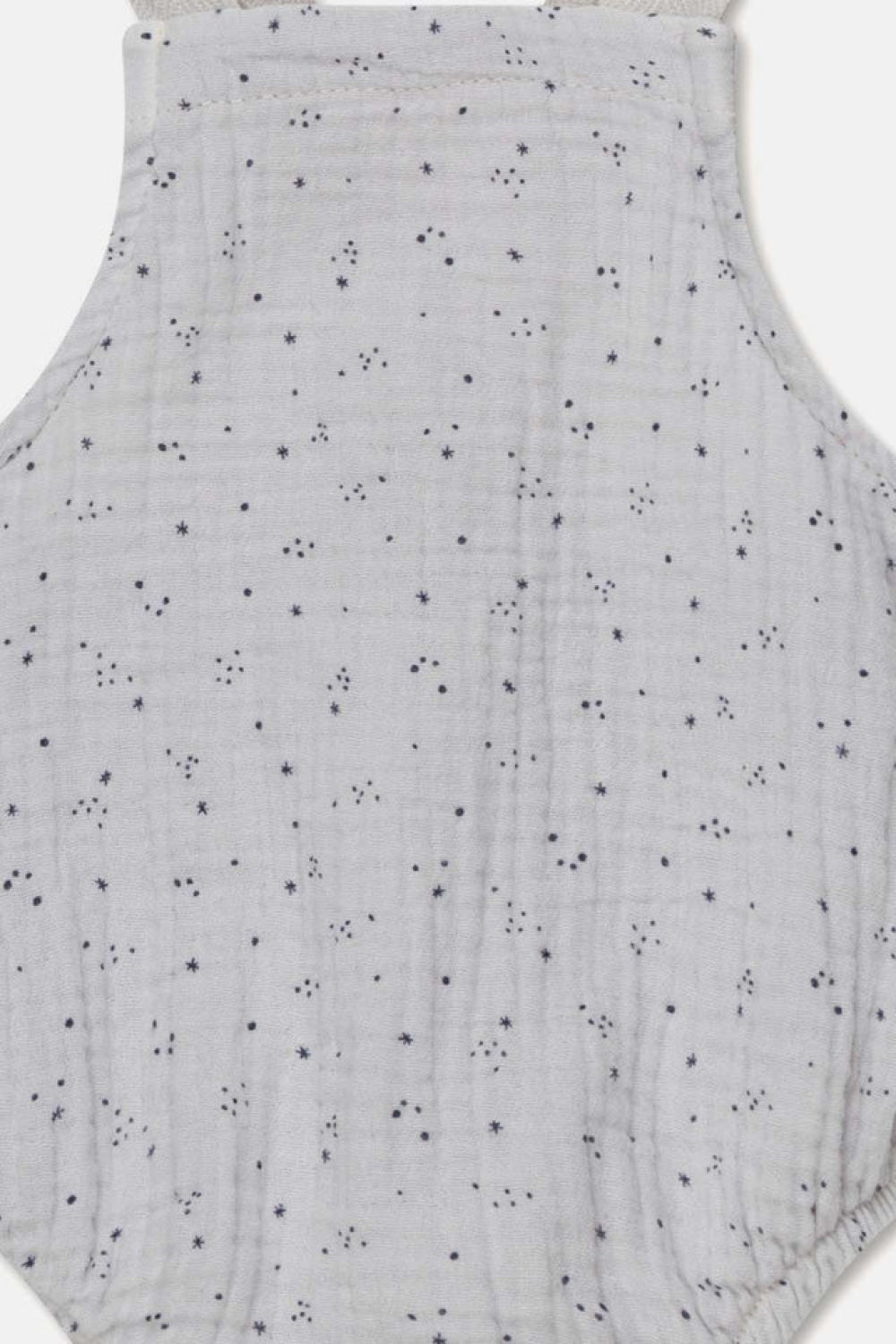 Gauze star-print baby romper - Soft grey - 6M - Romper