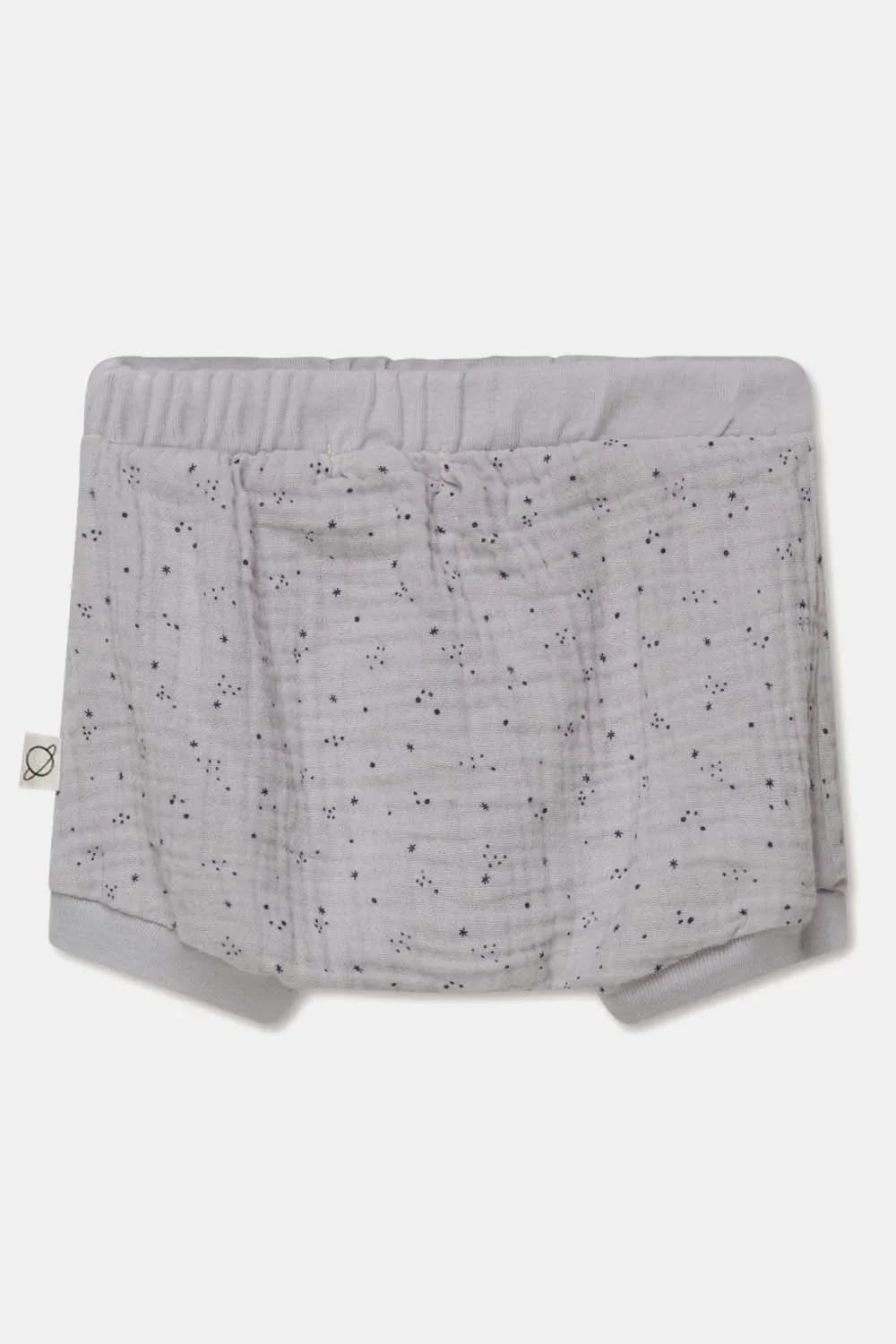 Gauze star-print baby shorts - Soft grey - Bloomer