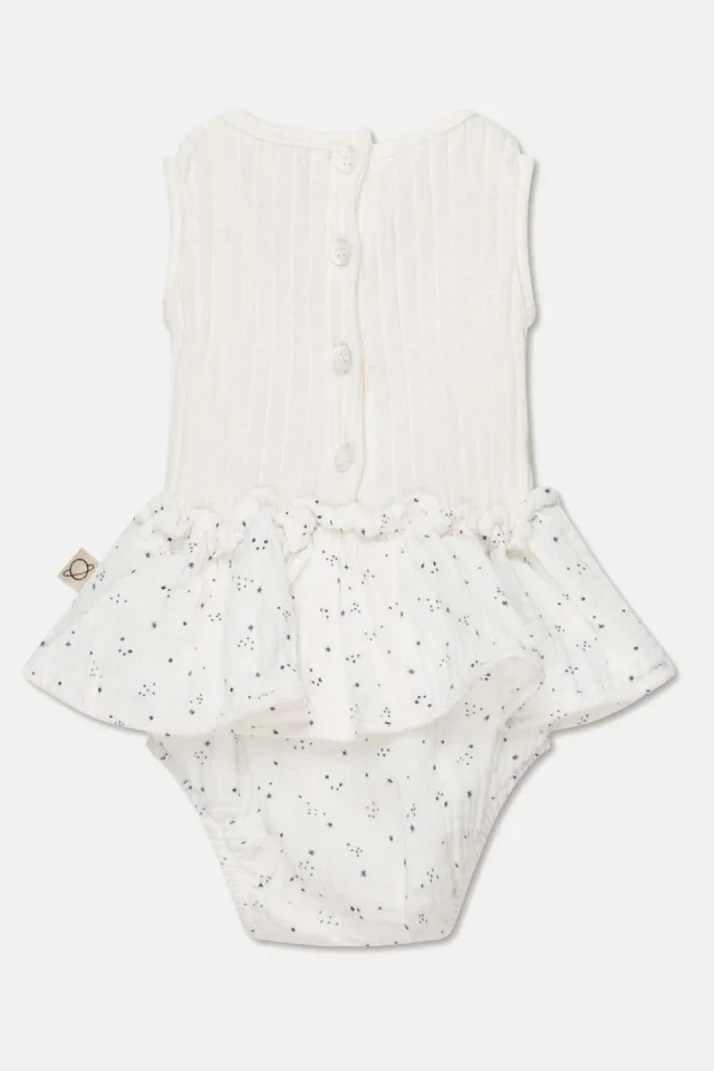 Gauze star-print baby skirt romper - Ivory - Romper
