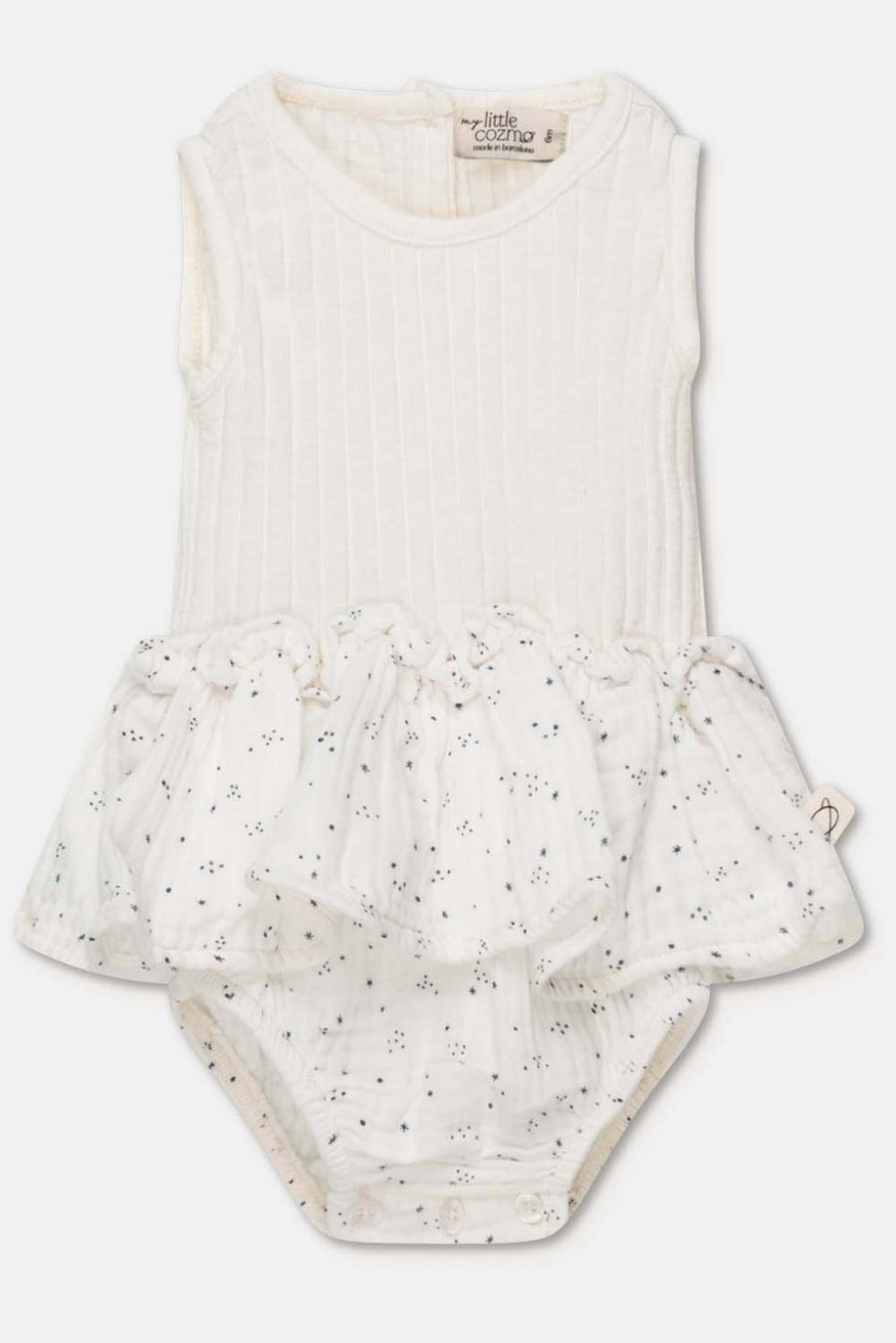 Gauze star-print baby skirt romper - Ivory - Romper