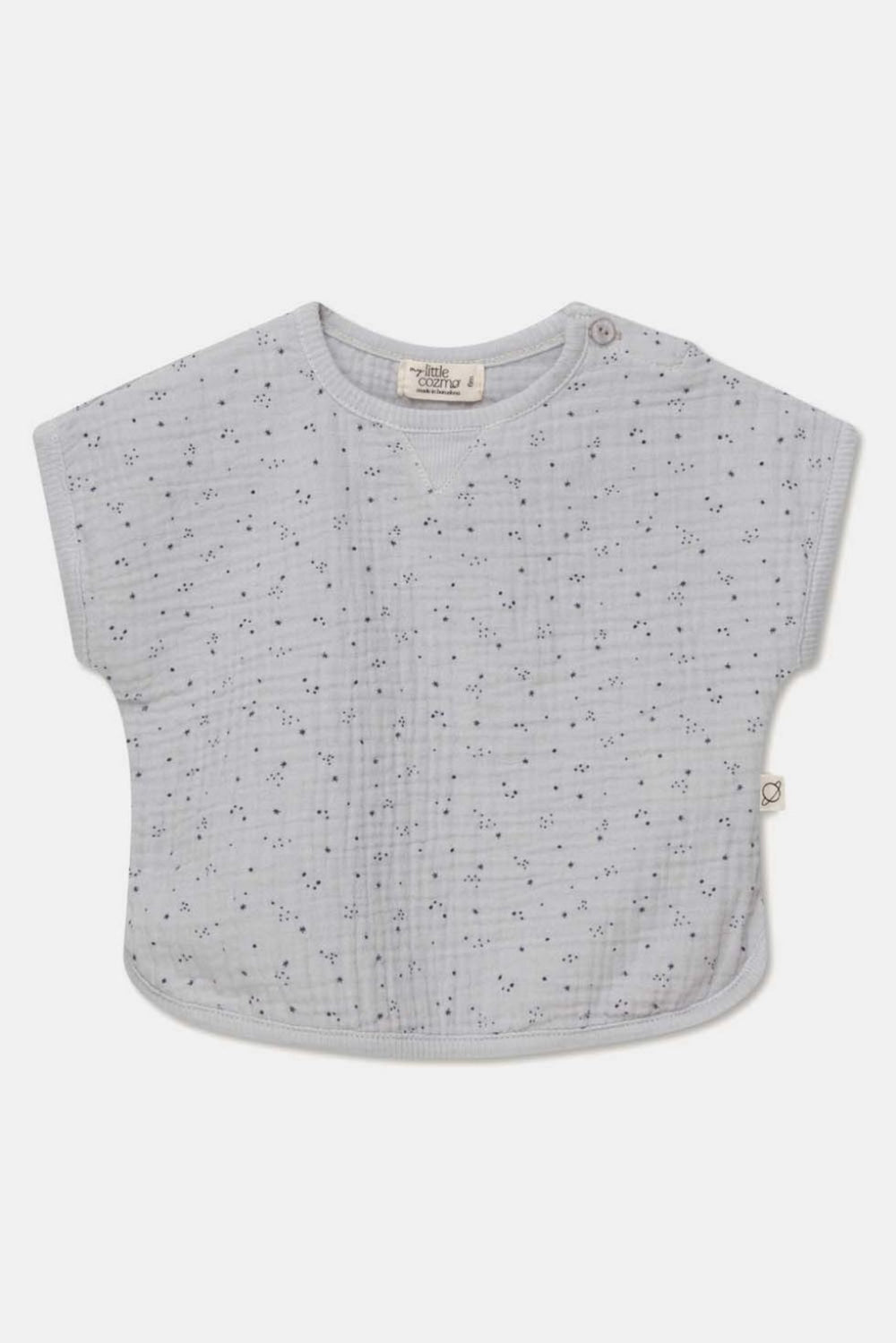 Gauze star-print baby top - Soft grey - Shirt