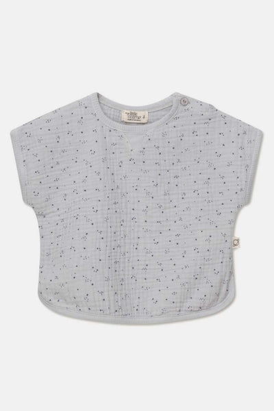 Gauze star-print baby top - Soft grey - Shirt