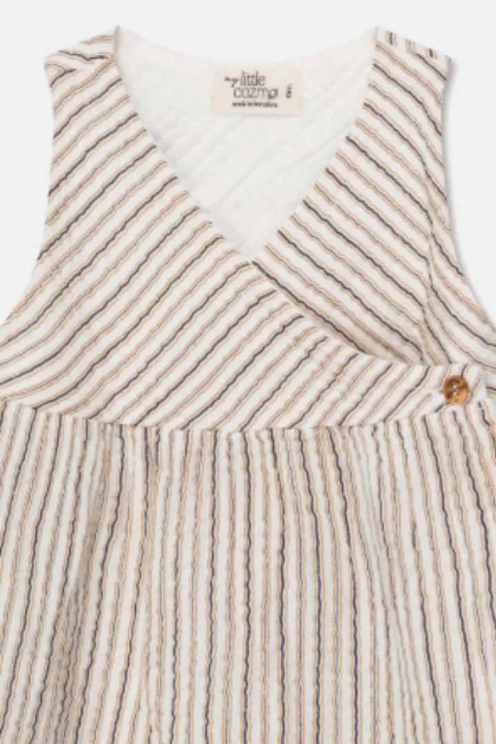 Gauze stripe wrap baby dress - Ivory - 6M - Dresses