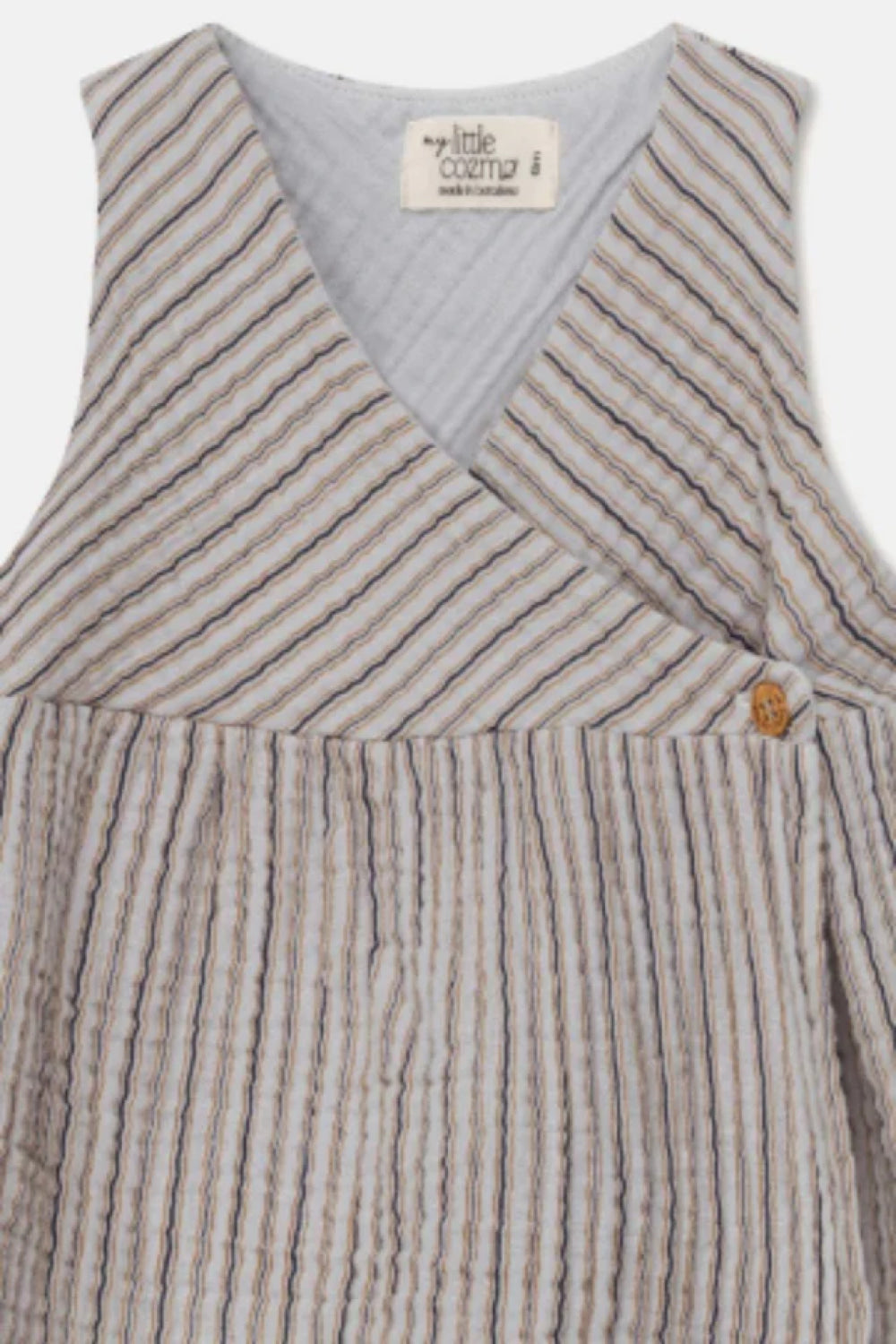 Gauze stripe wrap baby dress - Soft grey - 6M - Dresses