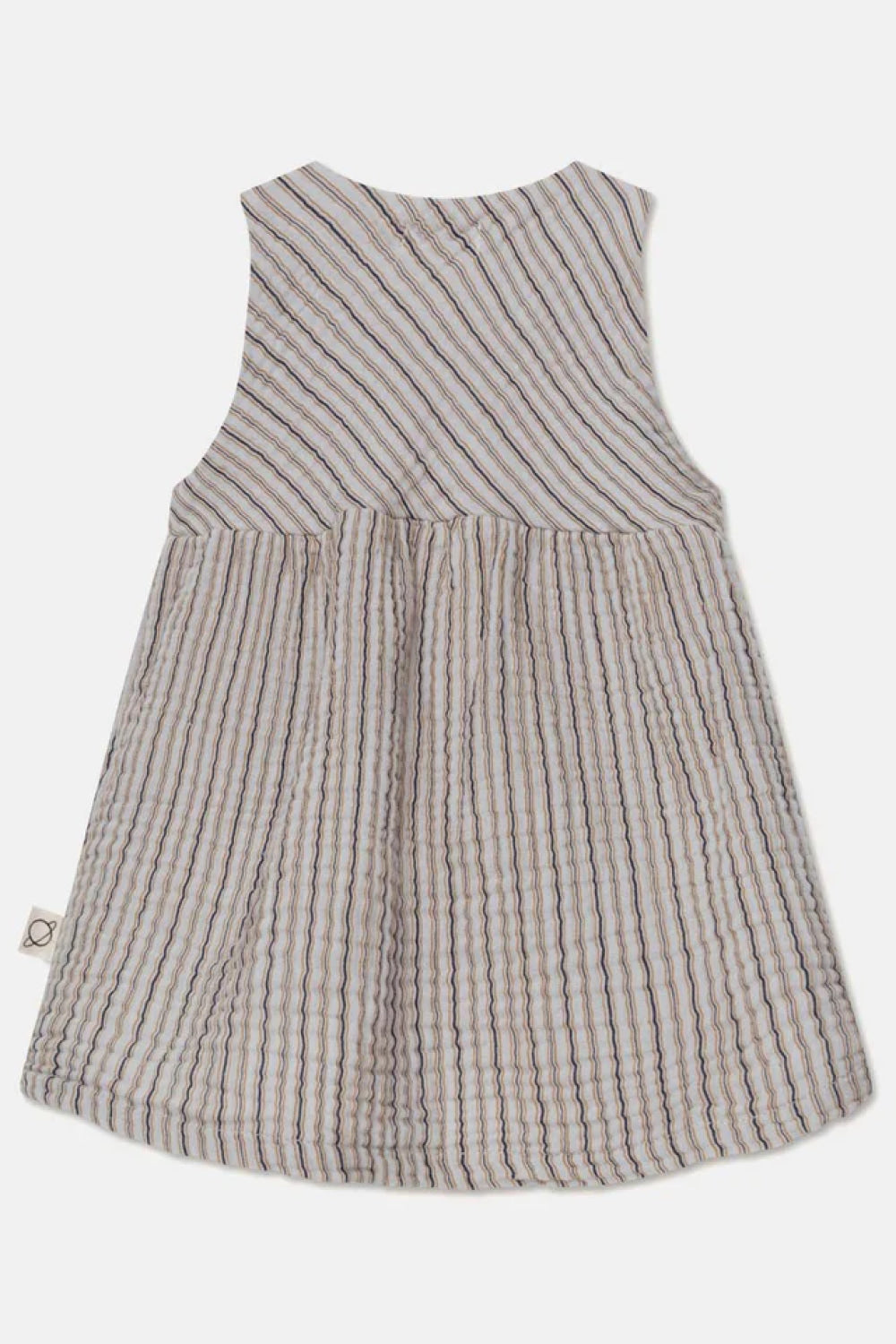 Gauze stripe wrap baby dress - Soft grey - 6M - Dresses