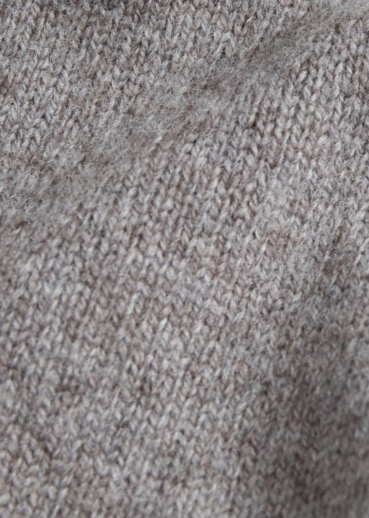 Geelong Wool Button Neck Pullover - Taupe - Pullover