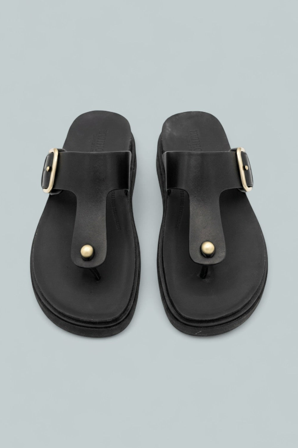 Gen-Ff Buckled Leather Sandals - Black - 8 - Sandals