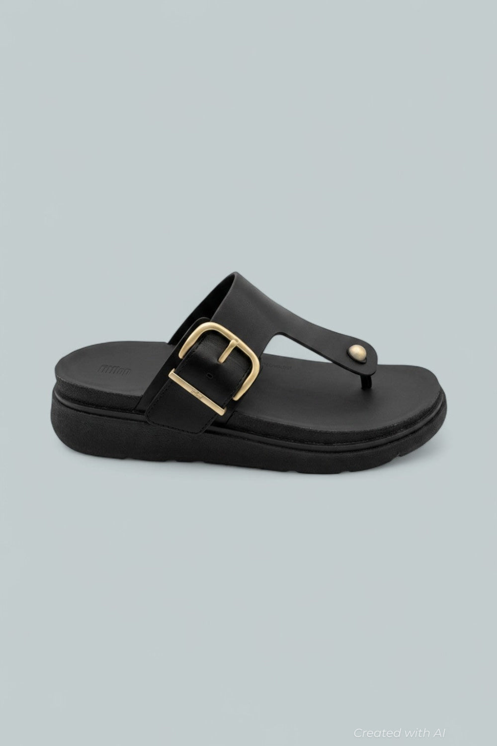 Gen-Ff Buckled Leather Sandals - Black - 8 - Sandals