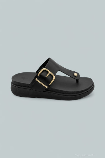 Gen-Ff Buckled Leather Sandals - Black - 8 - Sandals