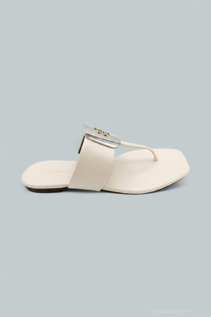 Georgia Slip On Thong Sandals - Light Cream - 6 - Sandals