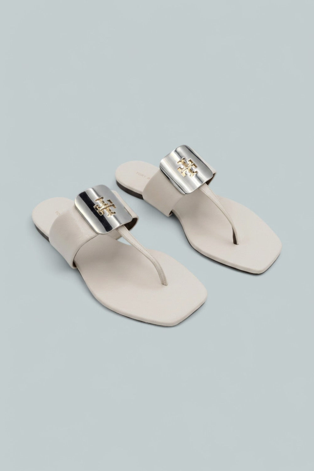 Georgia Slip On Thong Sandals - Light Cream - 6 - Sandals