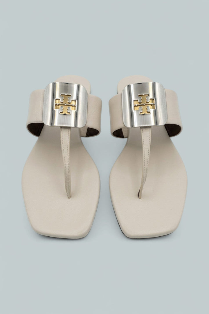 Georgia Slip On Thong Sandals - Light Cream - 6 - Sandals