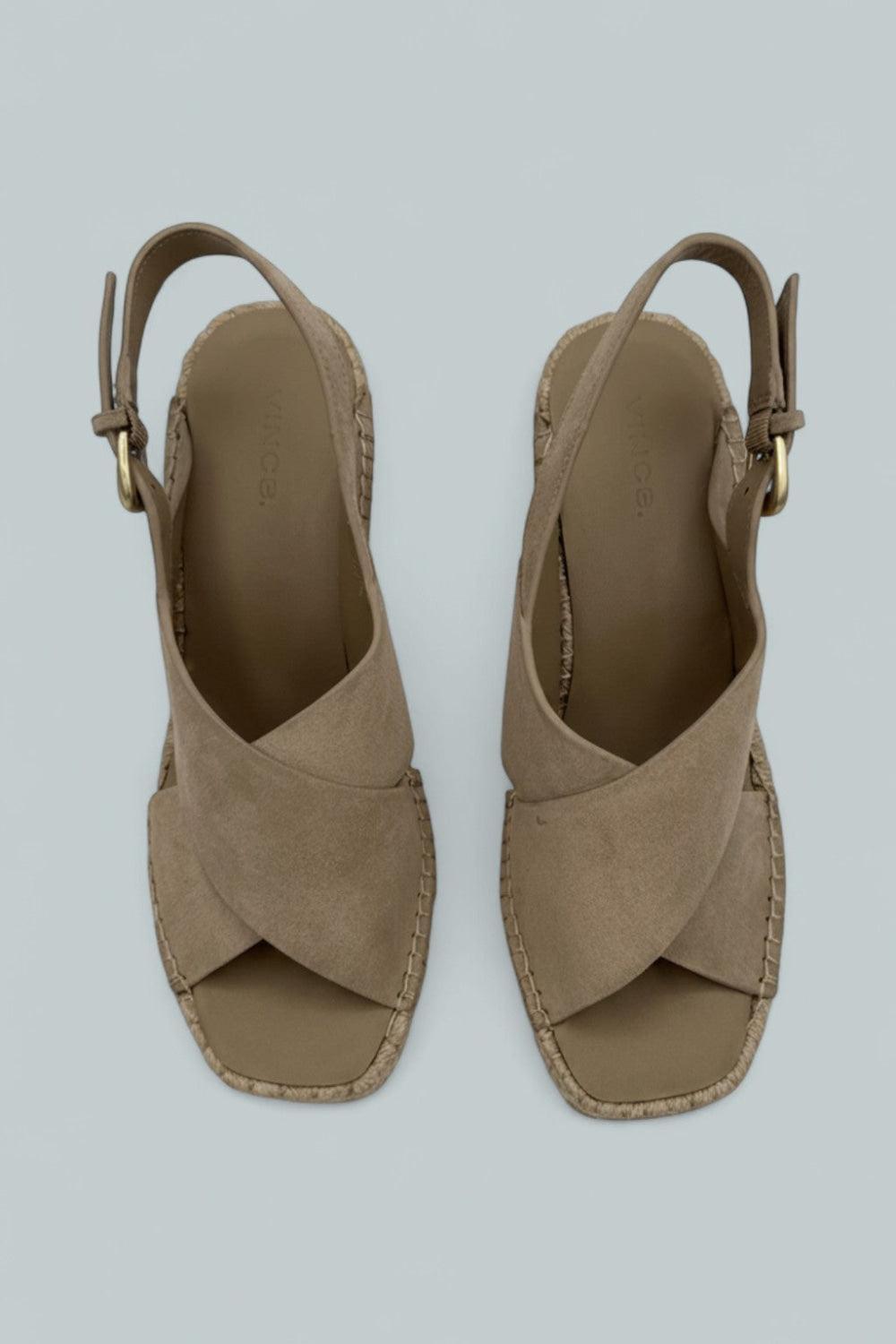 Georgia Suede Espadrille Wedge Sandals - Taupe Clay - 8 - Espadrille
