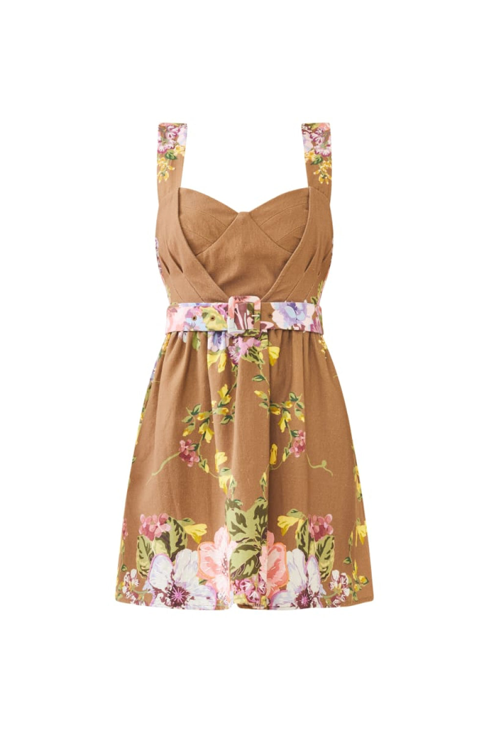 Georgie Dress - Caramel Victorian Floral - Dresses