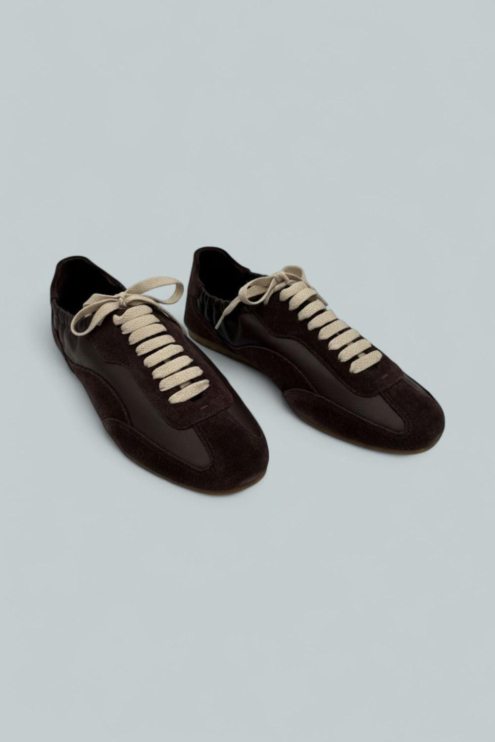 Georgie Leather Combo Sneakers - Cacao - 39 - Sneaker