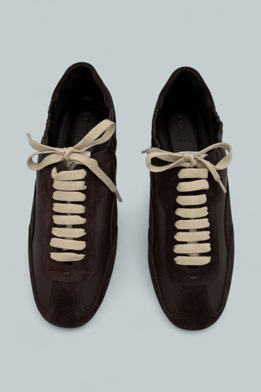 Georgie Leather Combo Sneakers - Cacao - 39 - Sneaker