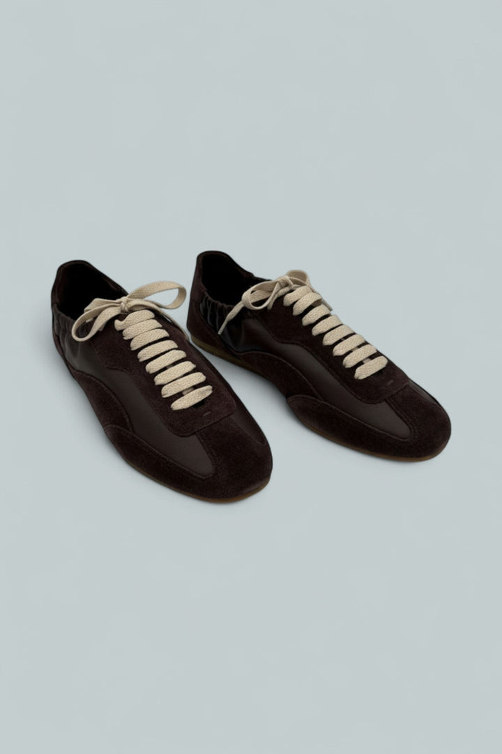 Georgie Leather Combo Sneakers - Cacao - 39 - Sneaker