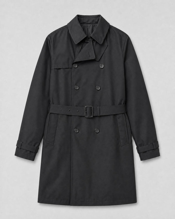 Super 170s Double Breasted Coat - Navy