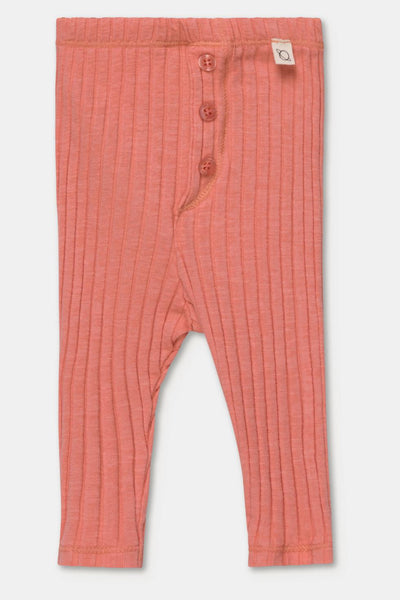 Rib baby leggings - Coral