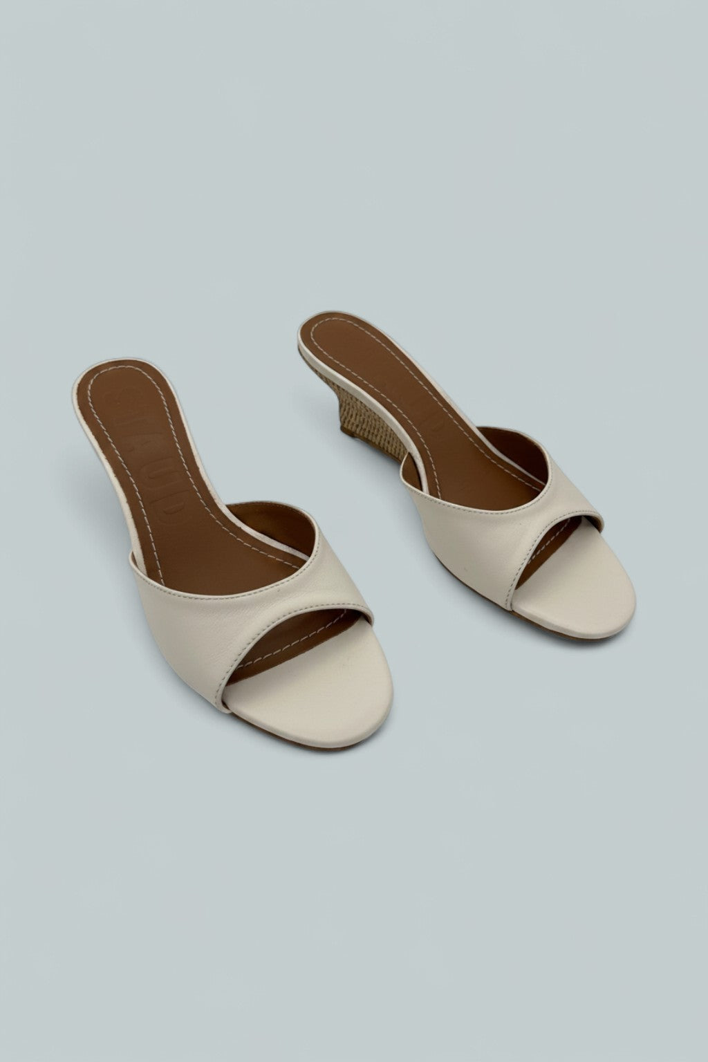 Women's Brigitte Leather Wedge Sandals - Paper Natural