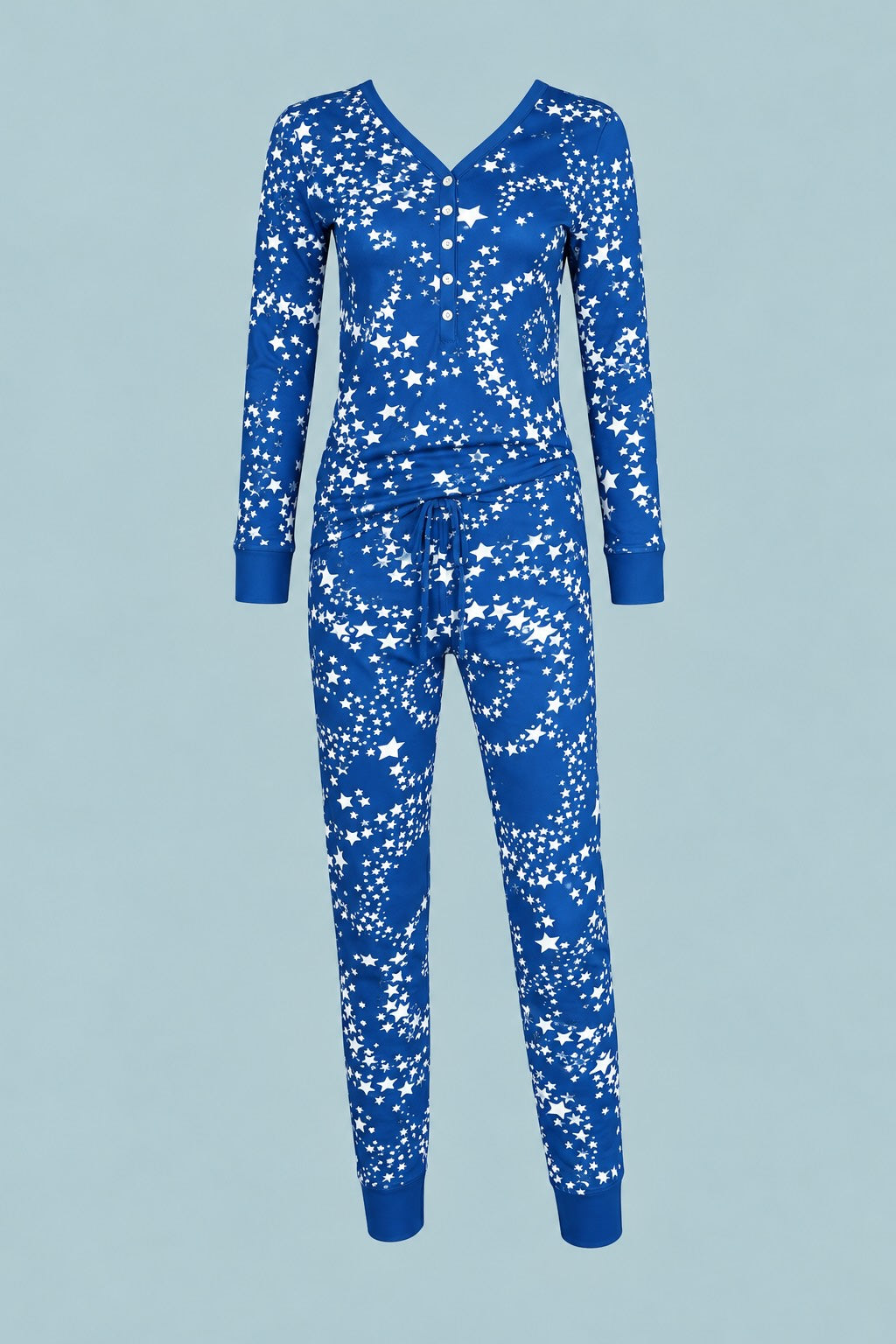 Women's Jogger/Henley Pajama Set - Star Swirls