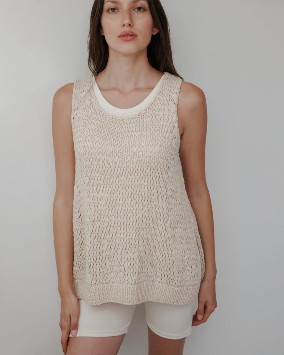 Handknit Tank : Bone