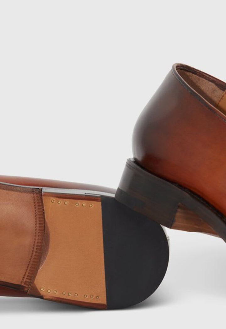 Gideon Single Monk Loafer - Tan Calf - Loafers