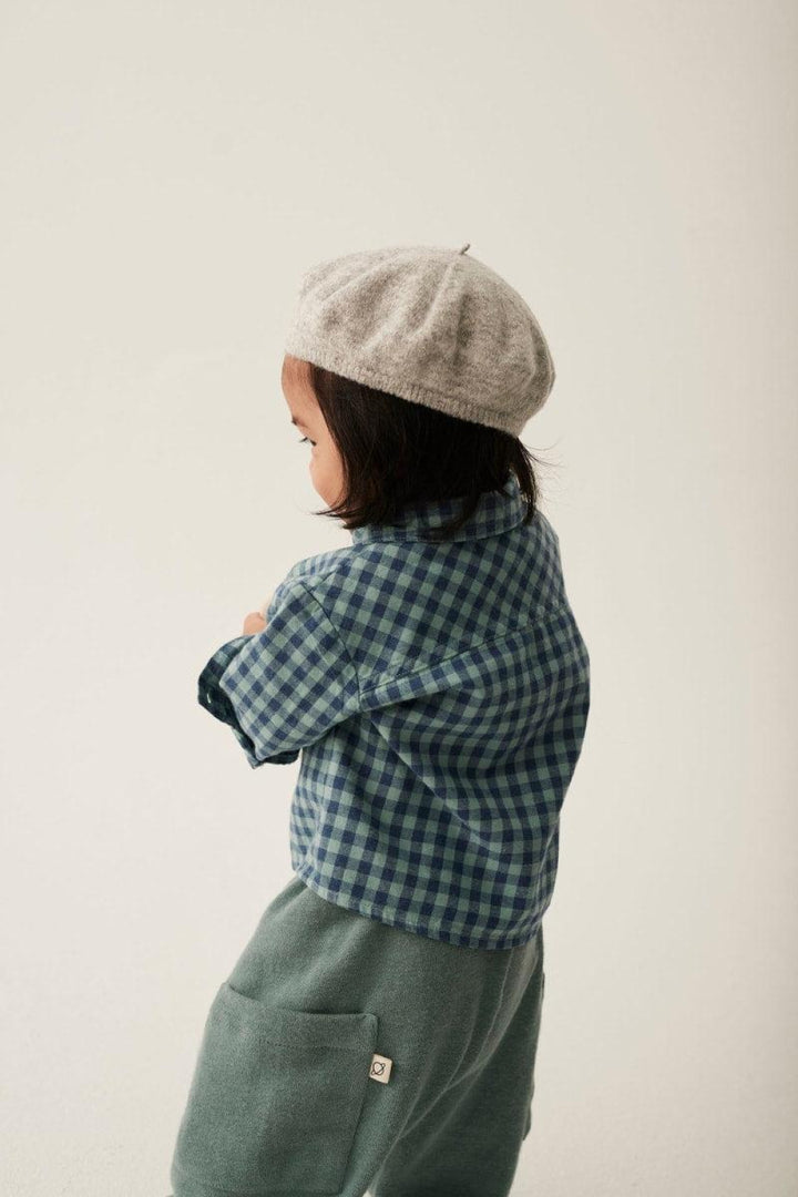 Gingham Flannel Baby Shirt Artic Blue - Button Down Shirt