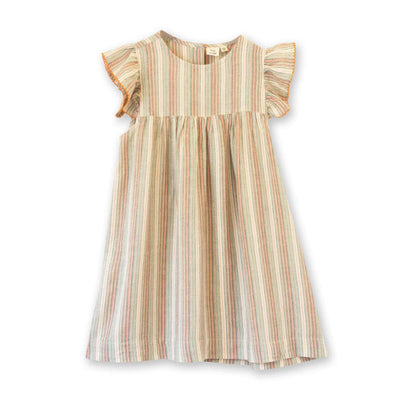 Girls’ Flutter Sleeve Dress - Mint Green Stripe - 12-18 MO - Dresses