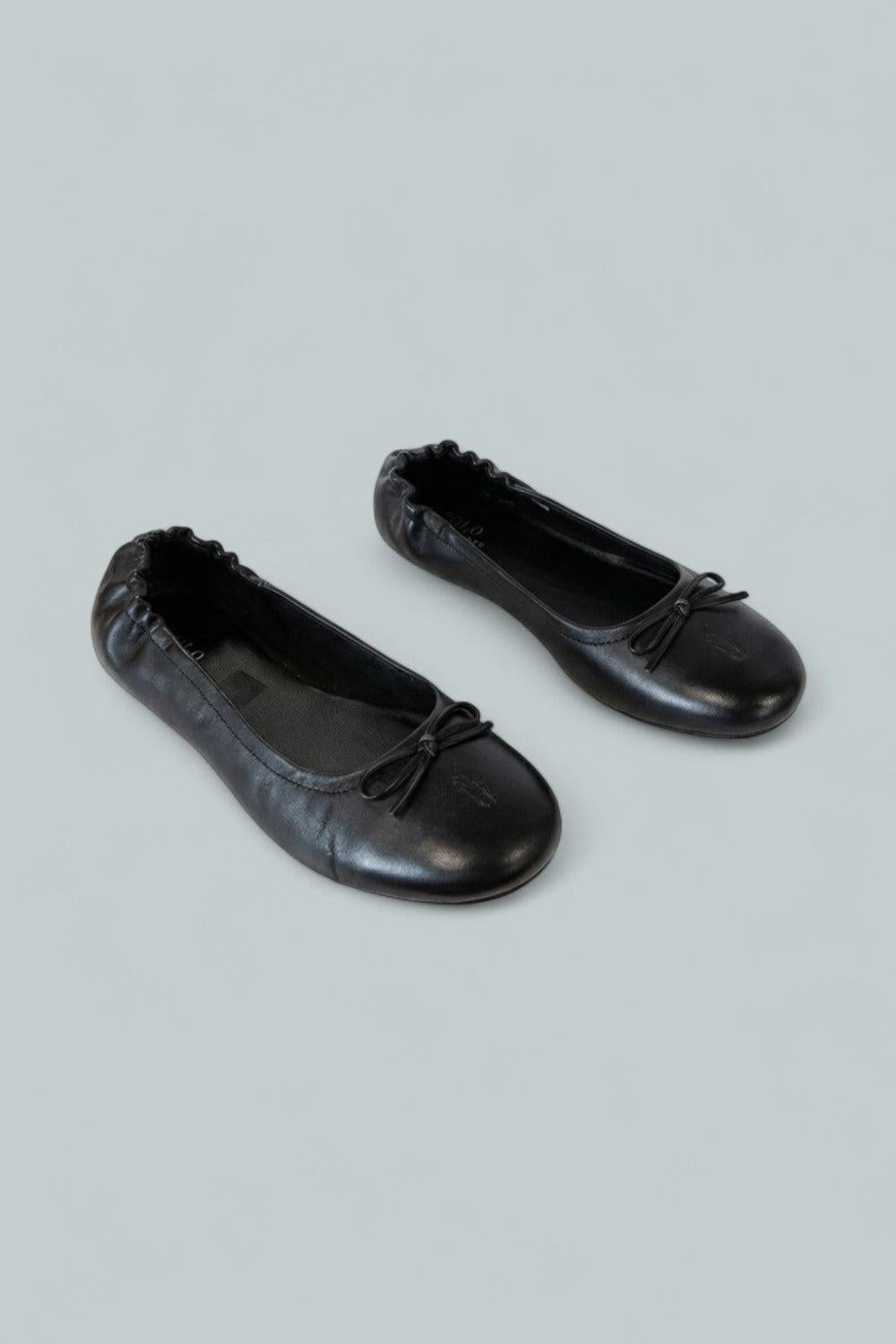 Girl’s Leather Pony Ballet Flat - Black - 5 BABY - Flats