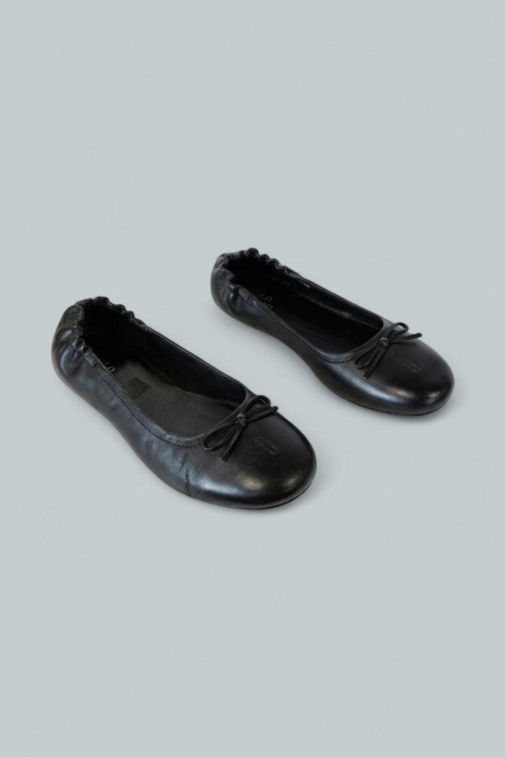 Girl’s Leather Pony Ballet Flat - Black - 5 BABY - Flats