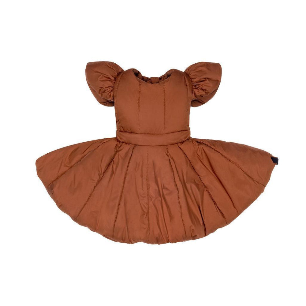Girls Quilted Nylon Pinafore Dress - Rust - 12yr - Dresses