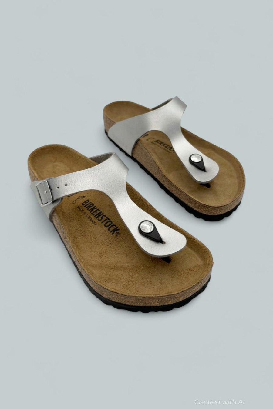Gizeh Thong Sandals - Silver - US 7W / US 5M - Sandals